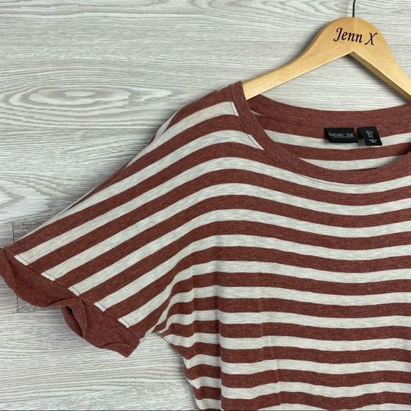 Rachel Zoe Striped Dolman Rust White Blouse - Picture 2 of 7